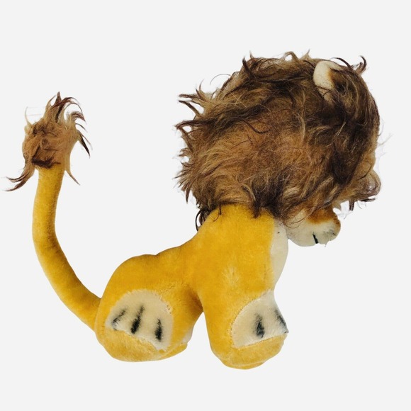 Vintage Mohair Lion Plush Stuffed Toy Google Googly Eyes - Picture 3 of 10